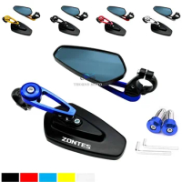 Motorcycle 22mm 7/8"Aluminum Alloy Handle Bar Grips End Rearview Side Mirrors For Zontes 310X 310T 310V 310R ZT310