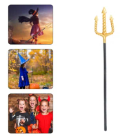 Halloween Decoration Plastic Imitation Trident Cosplay Trident Plaything Miniatures Stage Mermaid Toy Equipment Crafts Ornaments