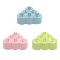 6 Cell Silicone Ice Mould BPA Free Popsicle Maker Ice Lolly Moulds Ice Cream Mold DIY Homemade Freezer for Children Baby E7CB