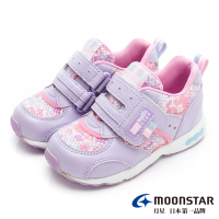 【MOONSTAR 月星】童鞋四大機能系列-3E寬版辦帶速乾機能鞋(紫花)