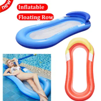 PVC Summer Inflatable Foldable Back Floating Row Swimming Pool Water Hammock Air Mattress Sleeping Bed Beach Sport Lounger Chair