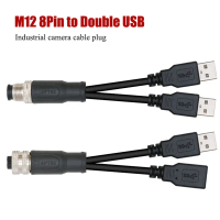 [LOD TTDXS 540] M12 A-type 8Pin to Dual USB2.0 Connector Cable 8pin X-code Male USB Male/Female Shie