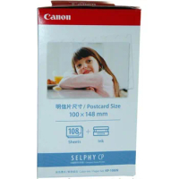for Canon Selphy CP Series Photo Printer CP800 CP910 CP1200 CP1300 KP-108IN 100*148mm Photo Papers and 3 Ink Cartridge