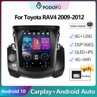 Podofo 2 Din Android 10 Car Radio Multimidia Video Player For Toyota RAV4 2009-2012 GPS Navigation 2din Carplay Auto Stereo