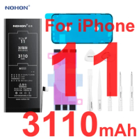Nohon Battery For iPhone 11 iPhone11 3110mAh High Capacity Built-in Li-polymer Bateria For Apple with Tools