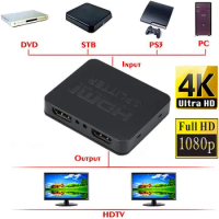 1080p 4K HDMI Splitter Full HD HDMI Switch Switcher HDMI Splitter converter 1 Input 2 Output Dual Display For DVD HDTV Computer