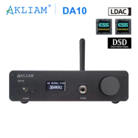 AkLIAM DA10 Dual ES9038Q2M DAC QCC5125 Bluetooth LDAC DSD512 Audio Decoder Rod Rain Audio TPA6120 He