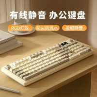 狼途L98靜音鍵盤鼠標套裝有線女生高顏值辦公游戲通用屏幕RGB背光-時尚精品