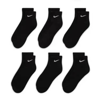 NIKE Men Training Everyday Cushioned Ankle Socks 6 Pairs Kaos Kaki Fitness Pria [SX7669-010] Black/W