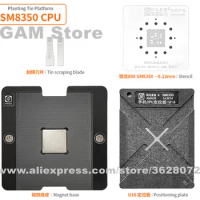 Amaoe U16 Reballing Set Snapdragon 888 SM8350 CPU IC Chip Solder Plate Location Platform Magnet Base BGA Stencil Tin Plant Net