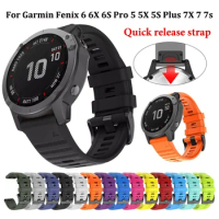 22 26mm Silicone Smart Watch Band for Garmin Fenix 6 6S 6X 7X 7 Pro 5 5X 5S 3HR 955 Quick Release Strap Fenix7X Fenix7 Wristband