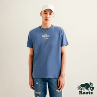 【Roots】Roots 男裝-摩登都市系列 楓葉圖案T恤(藍紫色)