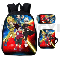 Mens Anime Beyblade Burst Laptop Backpack 3 In 1 Set Harajuku Crossbody Bags for Women Handbags Student Shoulder Bags Schoolbags