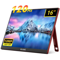 2024 New Design 16 inch 120hz Portable Gaming Monitor for Laptop,WUAWE 1200P Colorful LCD FHD Computer External Second Screen
