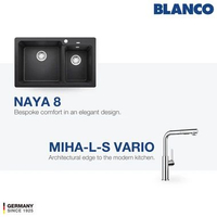 Kitchen Sink Bak Cuci Piring Granit 2 Lubang BLANCO Silgranit NAYA 8 - Paket Kitchen Sink dan Keran 