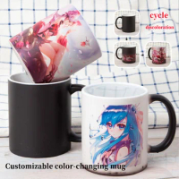 Customized Ceramic Mug Print Picture Photo LOGO Text QR Code Customization Mugs 10 Seconds Change Color Pour in Hot Water