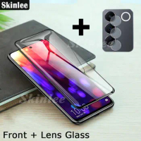 Skinlee 2 in 1 For VIVO V27 Pro Screen Protection Tempered Glass Protector Lens Protection Glass Film For VIVO V27E