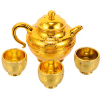 Tea Set Gifts The Kitchen Pots Cups Water Offering Alluvial Gold Bedroom Supahbadd Altar Plastic Decorative Bedrooms