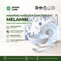 TOPTREE Hampers Mangkok Melamin Set (2 Mangkok + 2 Sendok) Gift Set Hadiah Praktis & Terpakai