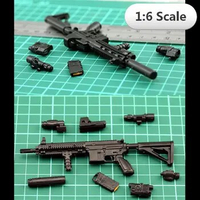 1:6 Scale HK416 Automatic Rifle Plastic Black Gun Model Assemble 4D Puzzles Toy Model for 12" Action Figures