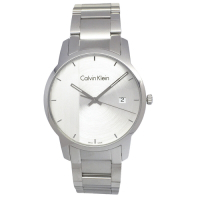 CK Calvin Klein 時尚風格不鏽鋼錶帶手錶(K2G2G14X)-銀面x銀色/43mm