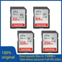 SanDisk Ultra SD Card for Camera Memory Cards 256GB 128GB 64GB 32GB Class10 SDHC SDXC SD Flash Card USH-I High Speed 150MB/s
