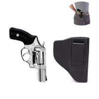 Tactical Revolver Gun Holster Leather Universal Revolver Case Carry Airsoft Hunting Concealed Belt Gun Pistol Carrier