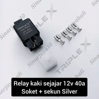 relay 4 kaki sejajar lurus 12v 40a rilay lampu ac foglamp rellay fuel pump engine mesin kipas mobil 
