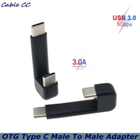 For E1DA 9038D DAC Device USB C 180 Degree Synchronous Charging Cable OTG Type C Male To Male Adapter Cable for Samsung SSD T5