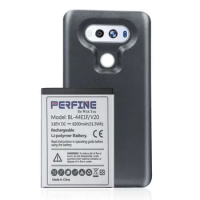 Perfine Battery For LG V20 BL-44E1F 8200mAh Li-Polymer Extended Battery with Black TPU Protective Case for H918 VS995 F800