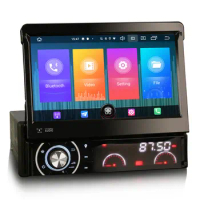 7" Android 10.0 OS 1 Din Car DVD Multimedia System Player One Din Car GPS Single Din Car Radio with Adjustable Viewing Angles