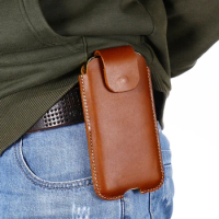 for Samsung Galaxy S22 Ultra Phone Pouch Belt Clip Genuine Leather Bag Cover For Galaxy S21 FE S21 Ultra S22+ Waist Case