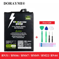 DORAYMI-BM46 BM47 BN44 BM49 BM22 Battery for Xiaomi Redmi Note 5A Prime 3x 4x 5plus Note3 Pro Mi 5 A1 Max Phone Batteries+Tools