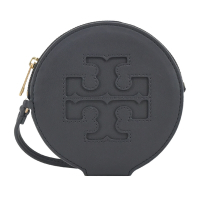 TORY BURCH ELLA BIO 經典LOGO圓形拉鍊卡片/零錢包-黑