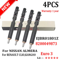 4PCS EJBR01801Z 8200365186 Euro 3 New Injector Nozzle FOR NISSAN ALMERA For RENAULT CLIO,KANGOO High Impedance Injector