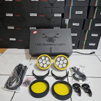 Lampu fog lamp 7 Led Gold Runway light spot 70watt GR70x Frame Kuning