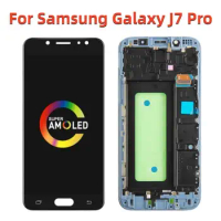 For Samsung Galaxy J7 Pro 2017 LCD With Frame AMOLED 5.5" For J7 2017 SM-J730F J730 LCD Display Touch Screen