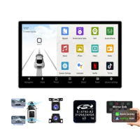 Jmance 13 inch Universal Ram 4GB Rom 64GB 4G Android Auto Carplay FM AM RDS Radio 2 Din Car DVD Player Front and rear cameras