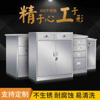 【免運/可開票】抽屜式活動櫃文件櫃辦公醫院病房床頭櫃不銹鋼矮帶鎖活櫃儲物櫃 出貨快P0319