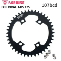 PASS QUEST Round Chainring 107BCD for Sram Rival AXS 12S Crankset 107 Bcd MTB Road Bike Chainwheel 36 40 42 54 56 58 T