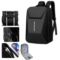 Hardshell Large Capacity Men’s Backpack Casual Lightweight Password Lock Waterproof Travel Bag 15.6-inch Anti-theft Laptop Bag