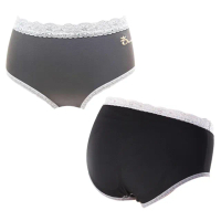 【肽達人】王鍺竹炭中腰輕柔彈力蕾絲內褲(買4送1_5件組)