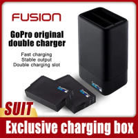 GoPro fusion original large capacity battery storage box set dual charger