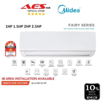 CAN INSTALL 3 STARS 2.5HP  2HP 1.5HP 1HP MSMF Midea Aircond Fairy Series R32 Non Inverter Air Condit