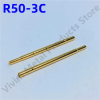 100PCS R50-3C Test Pin P50-B1 Receptacle Brass Tube Needle Sleeve Seat Crimp Connect Probe Sleeve Length17.5mm Outer Dia 0.86mm