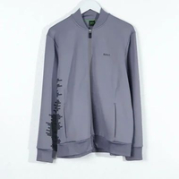 Jaket HUGO BOSS SAMOO GRAPHIC SIDE BLACK GREY ZIP TACK JACKET 100% ORIGINAL 2XL