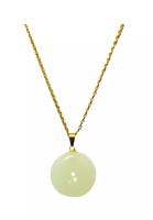 LITZ [SPECIAL] LITZ 18K Jade Pendant With 14K Gold Plated 925 Silver Chain JP009