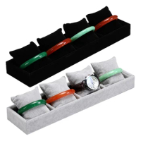 4 Bit Ice Velvet Watch Display Tray, Bracelet, Bracelet Storage Box, Jewelry Multi-layer Pillow Tray
