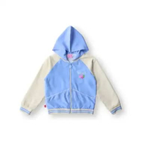 Jaket Katun Anak Perempuan Biru/ Girls Jacket Cotton Microfiber Blue/ RJG Bouquet de fleurs 4-5 tahu