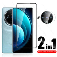 2In1 Camera Lens Screen Protector Tempered Glass Case Cover For vivo X100 Pro 5G Protective Glass On vivo X 100 Pro X100Pro 2023
